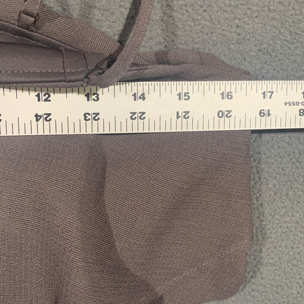 Forever 21 Womens Charcoal Gray Tiered Ruffle Crop Top Adjustable Straps Medium - Picture 4 of 7